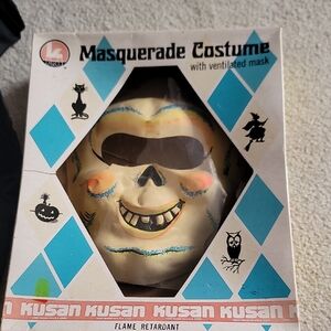 Vintage Kusan Masquerade Skeleton Costume with Ventilated Mask